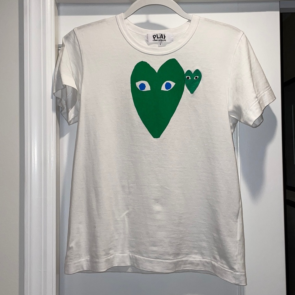 Comme des garcons green heart T shirt